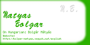 matyas bolgar business card
