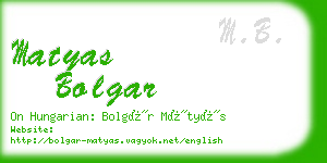 matyas bolgar business card